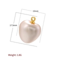 Vista macro del colgante perla corazón 15x17,5mm con dimensiones y peso 1,8g - VD1698 Rosa Claro Manzana Pequeña