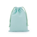 Eco-friendly mint green cotton drawstring storage bag in high quality canvas material - Water Blue Cotton