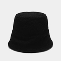 Close-up of black fleece bucket hat texture and minimalist warm winter fabric detail - M (56-58) / Black