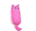 Dettaglio del gioco per gatti rosa con trama in twill e volto di gatto ricamato - Rosa