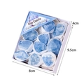 Natural Blue Calcite mineral stone specimen in a 9.5x8x4cm white paper gift box - Small Blue Calcite Style (No Lid)