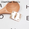 Rectangular light gold metal stud buckle with semi-circular ring and rivet details - C543-22x28mm Smooth Adhesive Buckle (Gold)