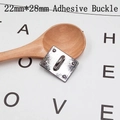 Bouton pression carré argenté poli avec anneau en D et rivets, taille 22mm x 28mm - C545-22x28mm Boucle Adhésive Lisse (Noir Fusil)