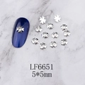Detail of silver alloy 5x5mm flower nail charm with central sparkling white rhinestone - Silver Hollow Flower White Rhinestone (6651)