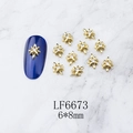 Detailed view of 6x8mm gold star alloy nail art charms with sparkling rhinestones - Gold Star White Rhinestone (6673)