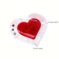 Pinza per capelli a cuore in acrilico con strass, finitura perla rossa e bianca - Cuore Rosso