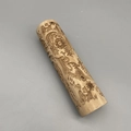 Detailed laser-engraved floral patterns on a wooden Christmas rolling pin for baking - Vintage Floral
