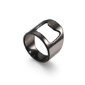 Anillo abrebotellas de acero inoxidable negro mate con diseño portátil multifuncional - US 6 / Negro