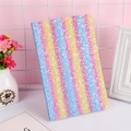 A6 (180*120 Mm) / Grande Quaderno Con Paillettes E Strisce Verticali Arcobaleno