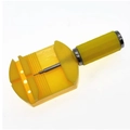 Yellow plastic and metal watch band link remover tool for strap size adjustment - Yellow Watch Band Adjustment Tool (WAT1857Y)
