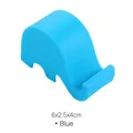 Blue elephant phone holder silicone stand for desk, size 6x2.5x4cm, cute and non-slip design - Blue