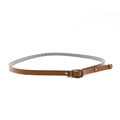 Slim brown wool felt fedora hat featuring a vintage bronze buckle and stylish rivets - M(59cm) / Leather Decorative Belt (Accessories)