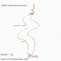 Gold Round Zircon / One Size