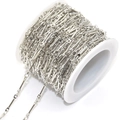 Dettaglio catena per gioielli fai-da-te argento lucido avvolta su bobina per bricolage - 1*12mm / Oro bianco