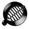 Glossy black round resin banana hair clip with interlocking teeth for ponytails - Glossy Black