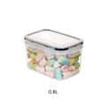 Contenitore alimentare rettangolare 0,8L in plastica con guarnizione nera sigillante - Contenitore Singolo 0,8L (Altezza 9 cm)