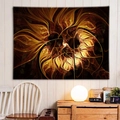 Arazzo con arte frattale nera e oro in un soggiorno accogliente e luce calda - 90x60cm / Frattale Nero e Oro (18)