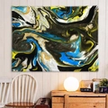 Arazzo astratto con motivo marmoreo blu reale e giallo per decorazione murale - 90x60cm / Motivo Marmoreo Blu e Giallo (10)