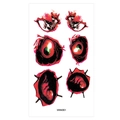 Halloween scary temporary tattoo stickers set featuring realistic torn eyeball and dark skull designs - 60*105mm / Torn Eyeball and Glowing Pupil Style(WW-01)