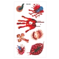 Realistic Halloween bloody handprint and laceration wound tattoo stickers, style VW-006 - 60*105mm / Bolt Through and Blood Handprint Style(WW-06)
