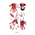 Halloween temporary tattoo stickers WW-012 with bloody handprints and vampire girl - 60*105mm / Cartoon Vampire Girl and Blood Handprint Style(WW-12)