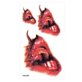 Halloween temporary tattoo sticker with spooky mouth and red muscle pattern VW-009 - 60*105mm / Horror Weird Mouth Style(WW-09)