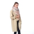 Soft gradient pink, grey, and beige cashmere-feel oversized scarf with tassels - D06 Pink Grey Beige Gradient Plaid