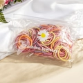 Colorful fabric elastic hair ties set for girls in a floral transparent packaging bag - 3cm Ribbed Candy Colors