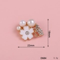 Elegant gold flower pearl alloy accessory with rhinestones for DIY phone case decor - D684 Pearl Flower (16)