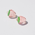 Detailed macro view of pink acrylic strawberry charms for DIY jewelry making accessories - Pink Strawberry
