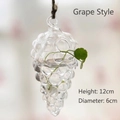 Grape-shaped hanging glass vase for hydroponic plants with brown rope 12cm height - Grapes