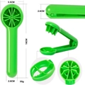 Green plastic fruit slicer for tomatoes and grapes with dimensions 16cm by 5.5cm - Green