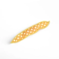 Soft yellow hair roller with white polka dots for heatless curls on a white background - Yellow