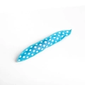 Single blue polka dot sponge hair roller made of soft fabric on a white background - Green