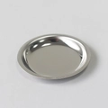 Polished 304 stainless steel round tea tray and small filter basket saucer in silver - Small Base Tray