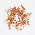 Autumn harvest candle ring with orange leaves and red berries on a white background - Orange Eucalyptus