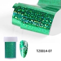 Rotolo di adesivi olografici verdi per unghie con effetto metallico scintillante - Stile olografico laser verde smeraldo (TZ0014-07)