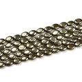 Perline ovali in pirite con lucentezza dorata metallica per creazione gioielli - Ovale 8*10mm