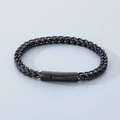 Minimalistische gunmetal grijze roestvrijstalen kielketting armband voor heren industrieel - Zwart / 22cm