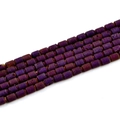 Macro detail of purple geode agate barrel beads with natural crystalline texture - Barrel Beads 6x8mm/23pcs / Electroplated Purple