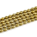 Polierte goldene Geoden-Achat-Perlen mit einzigartiger Textur und ovaler Form für Schmuck - 8*12mm/19 Stück / Vergoldet