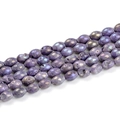 Close-up of purple druzy agate oval beads with iridescent metallic luster for DIY jewelry - 8*12mm/19pcs / Violet