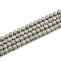 Strand of 10mm grey natural stone beads with irregular texture for jewelry making - Plated White K