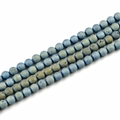 Close-up of 10mm blue natural stone beads with golden sparkling rock texture for jewelry - Electroplated Green