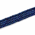 Macro detail of blue geode agate rondelle beads showing natural stone textures - 5x8mm (39pcs) / Electroplated Blue