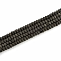 Strand of natural dark volcanic lava stone rondelle beads for jewelry making - 5x8mm (39pcs) / Electroplated Black