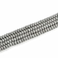 Macro detail of 5x8mm gray geode agate beads with raw texture and abacus shape - 5x8mm (39pcs) / Plated White K