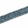 Macro shot of 5x8mm blue geode agate beads with unique natural textured surface - 5x8mm (39pcs) / Electroplated Green