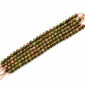Faceted flower green stone round beads for jewelry making 4mm 6mm 8mm DIY necklace - 8mm/20cm / Green & Red