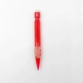Dettaglio della matita a scatto rossa con fusto glitterato e impugnatura in gomma - Rosso